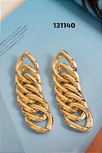 Brinco elos lisos dourado