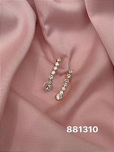 Brinco cristais dourado