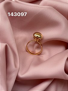 Anel bola dourado liso 18