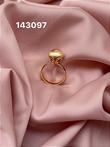 Anel bola dourado fosco 18