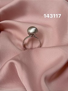 Anel bola branco fosco 18