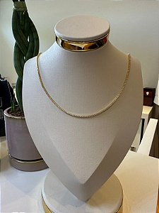colar riviera micro zircônia dourada