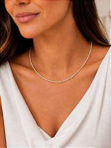 Colar riviera micro zircônia dourada