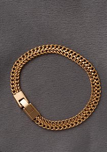 Pulseira elos lisos dourado