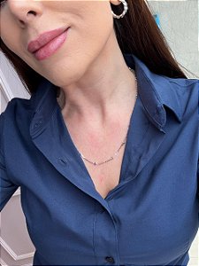 Colar bolas liso branco