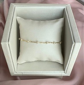 Pulseira pérolas dourado