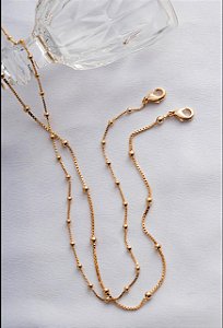 Colar bolas lisas dourado
