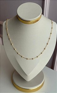 Colar bolinhas lisa dourado