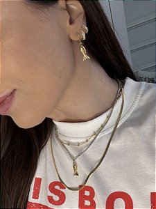 Choker riviera peixe ródio branco