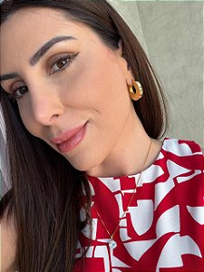 Brinco argola lisa dourado