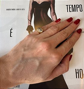 Anel cristal dourado 13