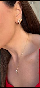 Brinco trio argola micro zircônia dourado