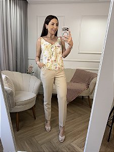 Blusa alça amarração floral