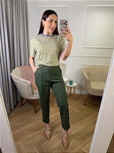 Camiseta malha penteada