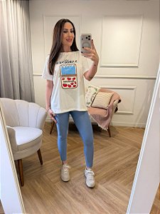 T-shirt sardinha bege - Plus