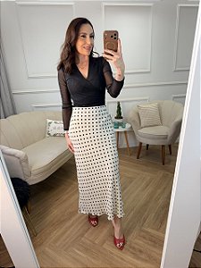 Blusa transpassada em tule
