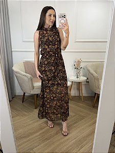 Vestido longo floral Cassia