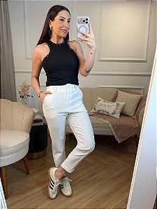 Calça alfaiataria cigarrete Topázio