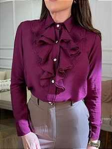 Camisa alfaiataria com babados Elisa