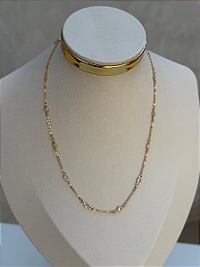 Choker cristais dourado