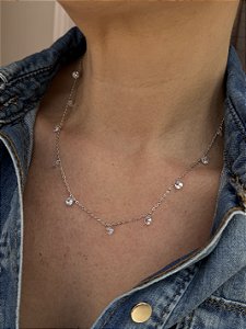 Colar cristais branco