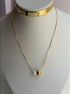 Choker pérola bola lisa DOU