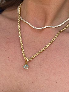 Pingente redondo DOU aqua marinho