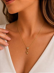 Conjunto pingente coração e menino