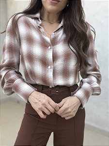 Camisa alfaiataria de viscose xadrez