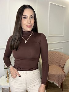 Blusa poliamida manga longa gola alta Nanda