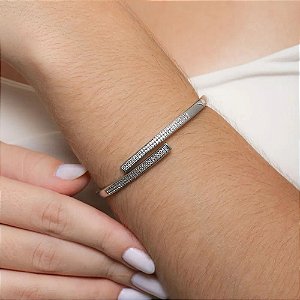 Bracelete cravejado ródio branco