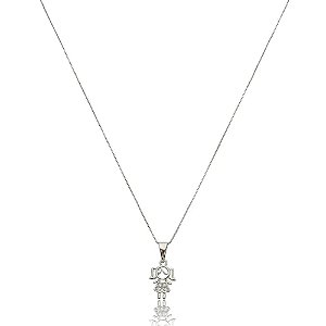 Colar menina cravejada branco