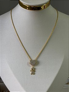 Colar cordão baiano menino crav dourado