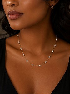 Choker pérola dourado