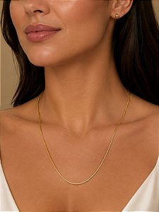 Colar malha roliça dourado