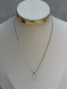 Colar ponto de luz médio branco