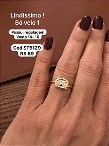 Anel zircônia quadrada