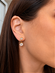 Brinco ear jacket ponto de luz dou.