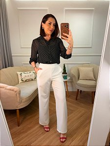 Camisa crepe poá Clarisse