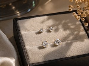 Dupla de brincos crav. cristal dourado