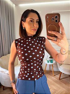 Blusa poliamida poá Danúbia