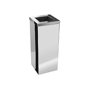 Lixeira Quadrada Com Aro Em Aço Inox 36L - QI4