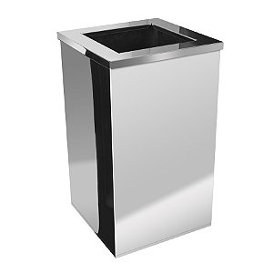 Lixeira Quadrada Com Aro Em Aço Inox 50L - QI5