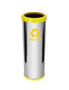 Lixeira em Aço Inox Com Aro Plástico 30L - C44