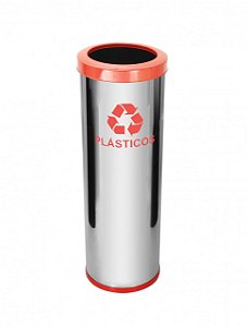 Lixeira em Aço Inox Com Aro Pintado 30L - C30