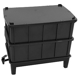 Kit Composteira Caixa 39,5L C/ Torneira e Pé - KITCX3D