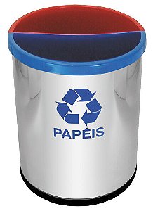 Lixeira Mix Inox com 2 divisões - MIX2I