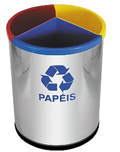 Lixeira Mix Inox com 3 divisões - MIX3I