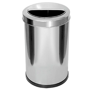 Lixeira Em Aço Inox com Tampa Aro Meia Luz 13,5L - OR4
