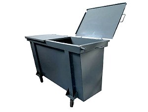 Container p/ Lixo em Aço Industrial 1200 Litros - Rodízios 5" - CA1200